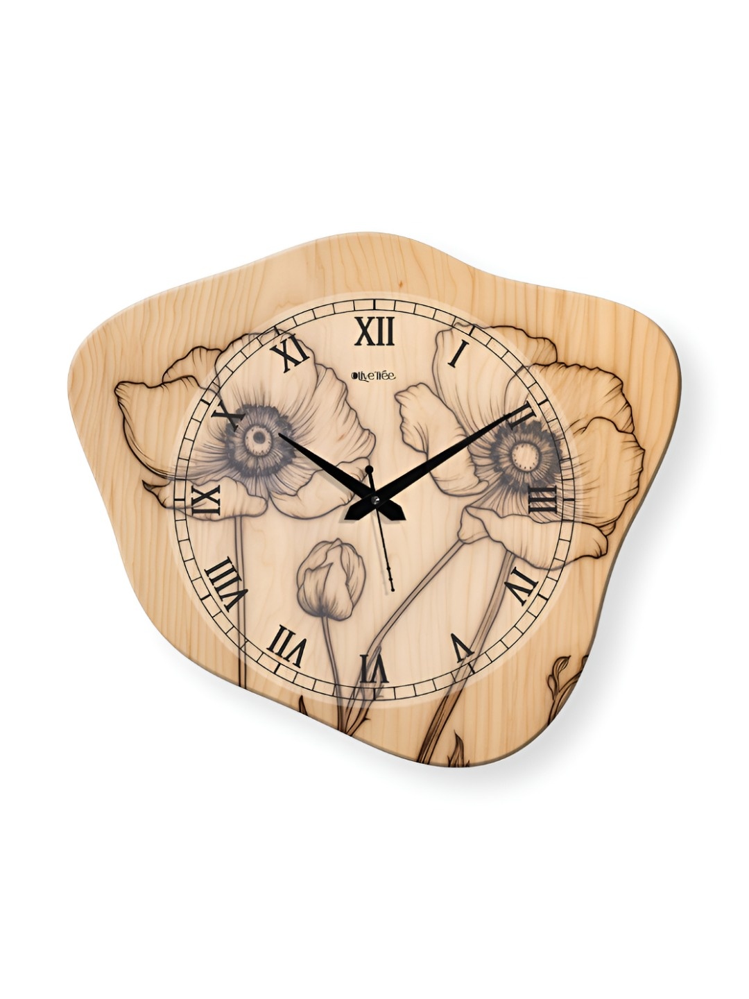 

OLIVE TREE Brown & Black Abstract Shaped Vintage Wall Clock