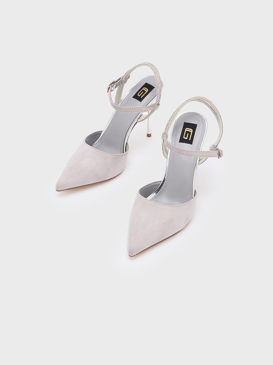 

Sole To Soul Women Party Stiletto Pumps with Buckles, Grey