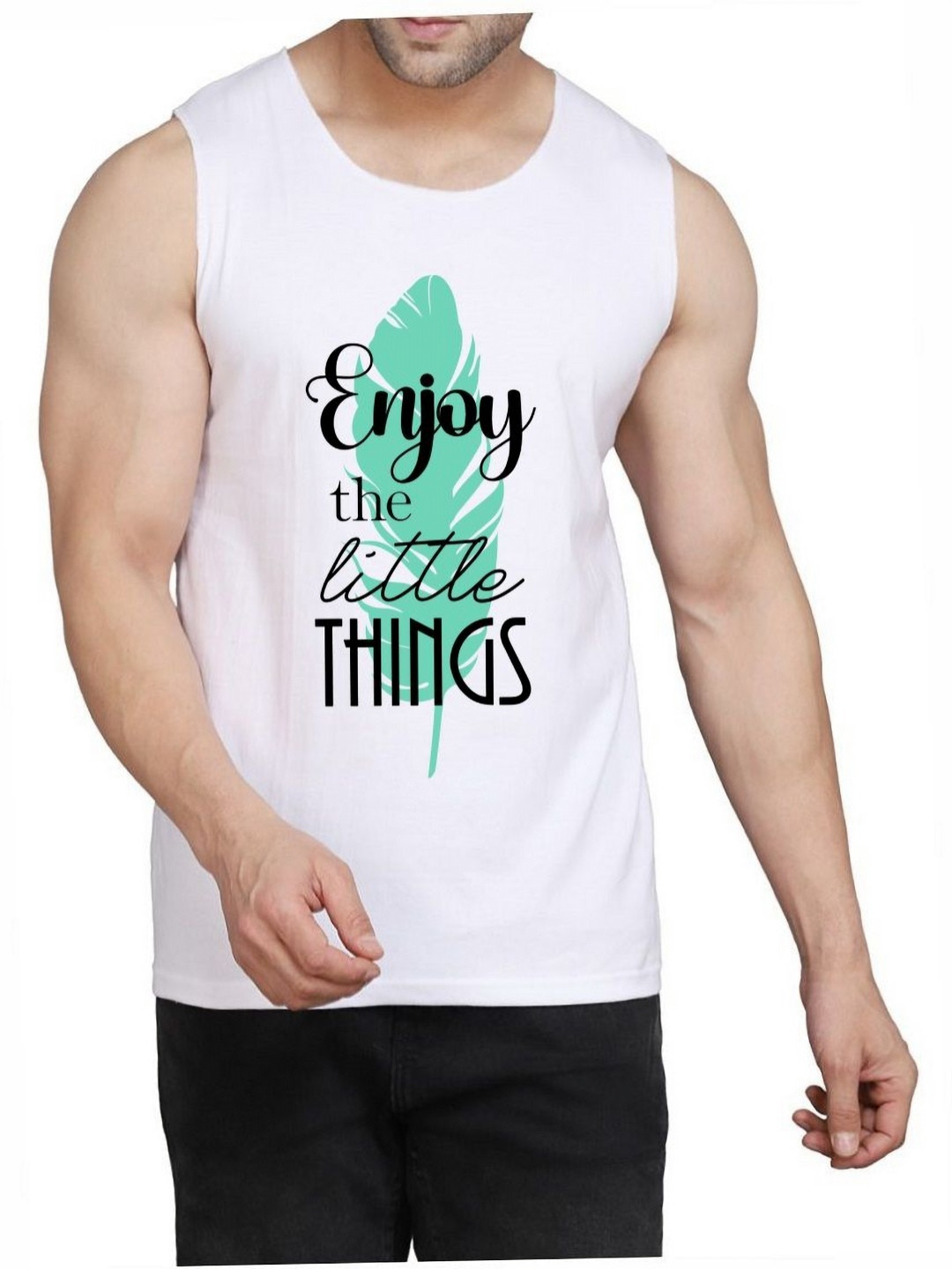 

WOOSTRO Men Pack Of 2 Typography Printed Round Neck Cotton Slim Fit T-shirts, White