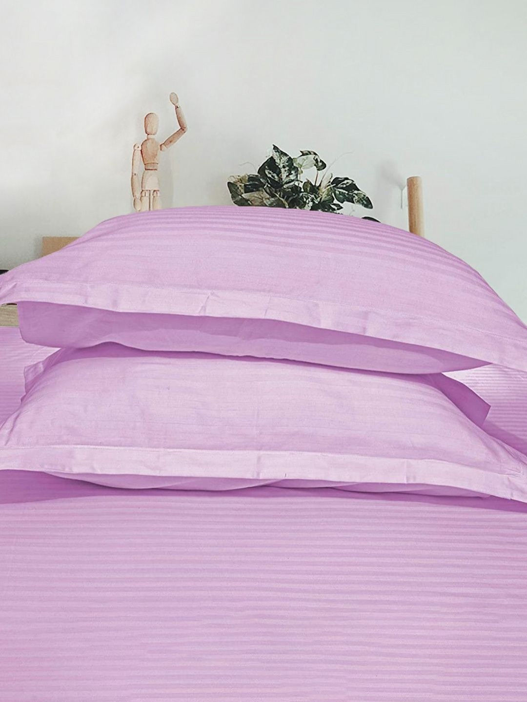 

Enchant Home Purple 2 Pieces Striped Pure Cotton Rectangle Pillow Covers