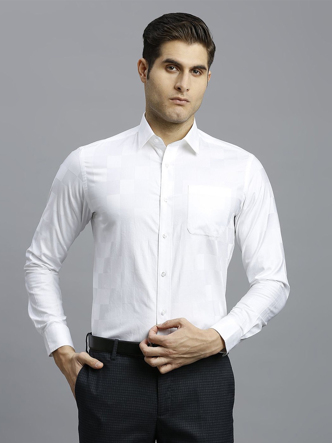 

Reid & Taylor Men Opaque Formal Shirt, White