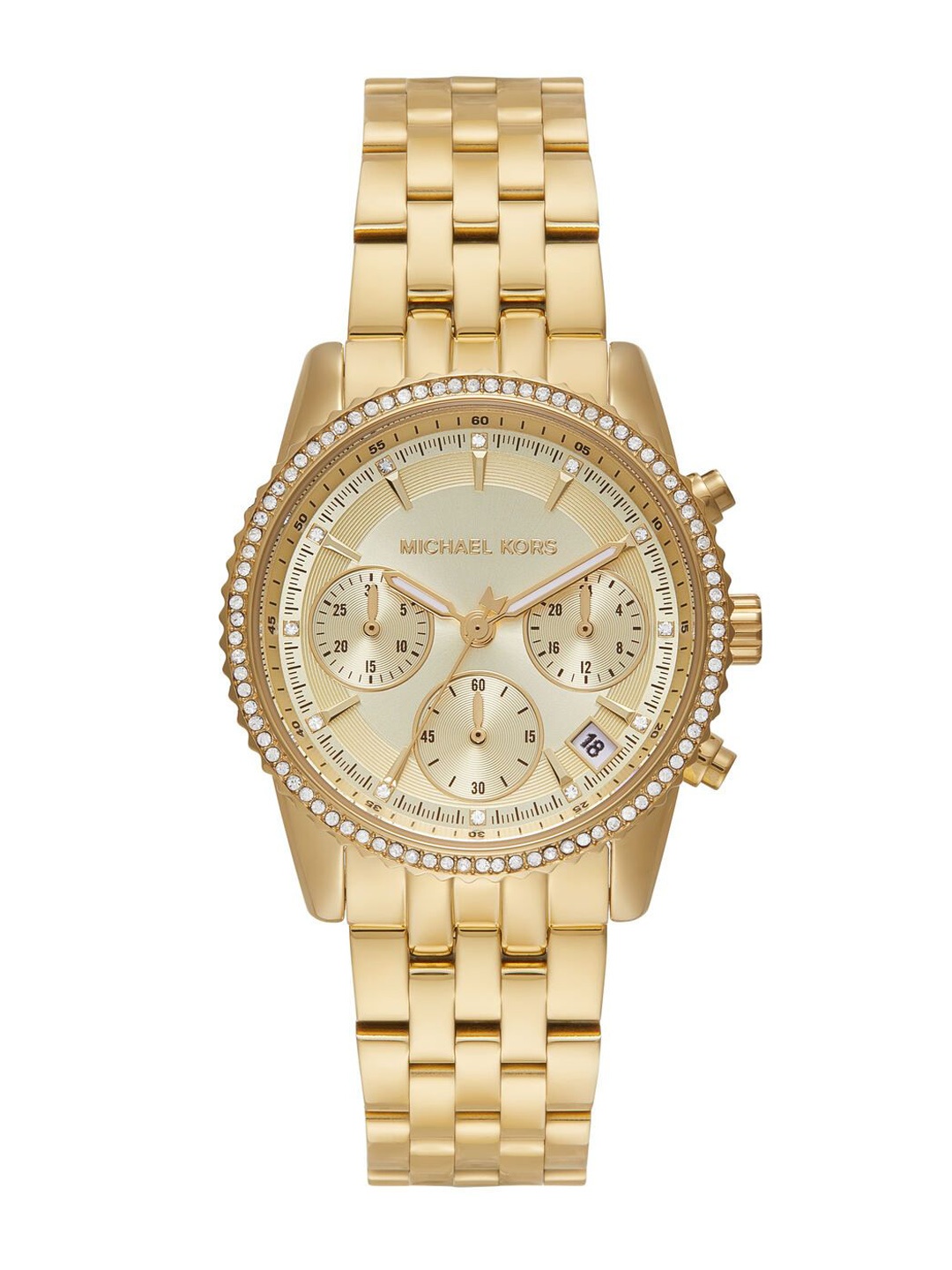 

Michael Kors Women Embellished Dial & Stainless Steel Straps Analogue Watch MK7530, Gold