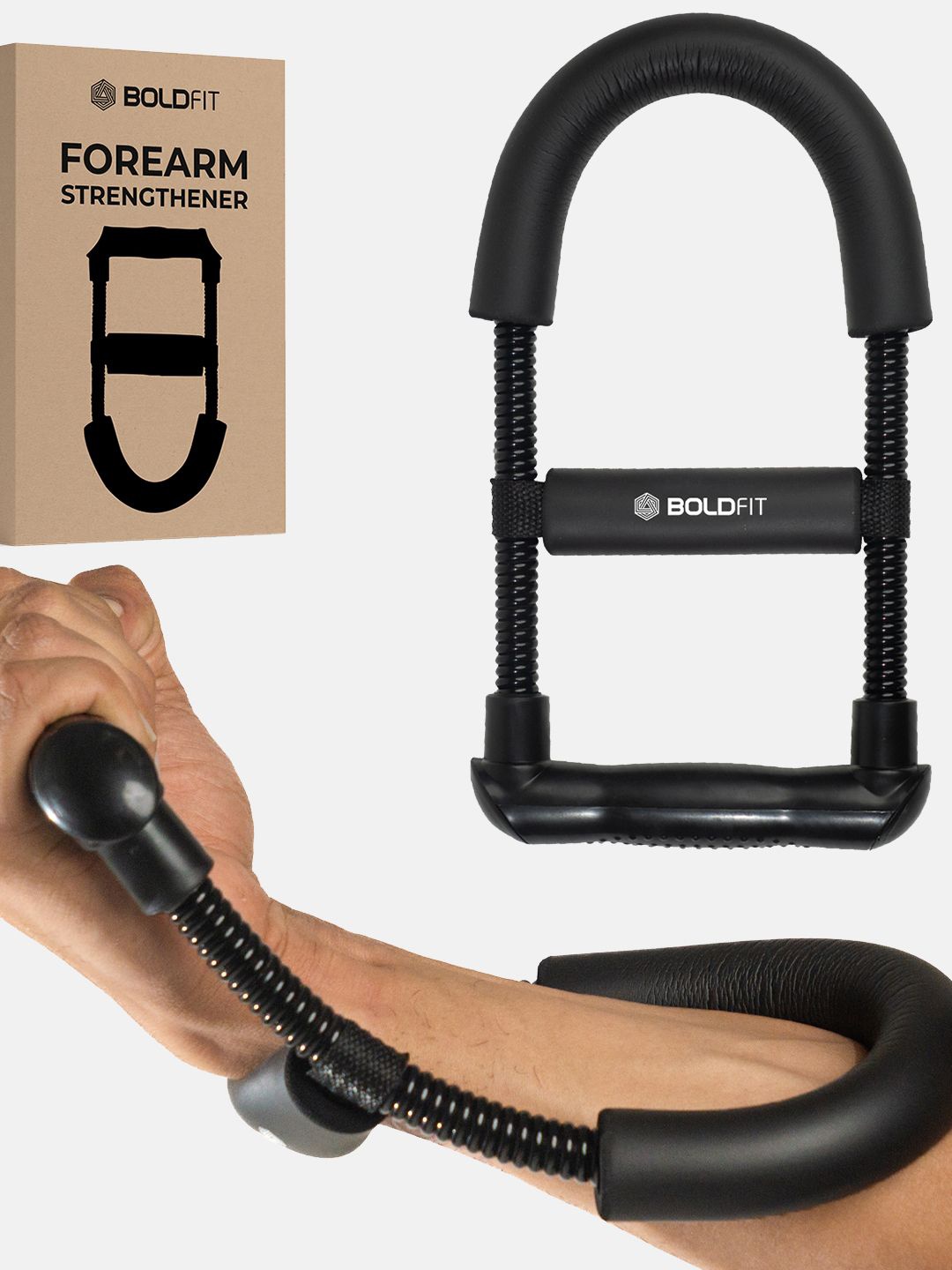 

BOLDFIT Forearm Wrist Strengtner Workout Accessories, Black