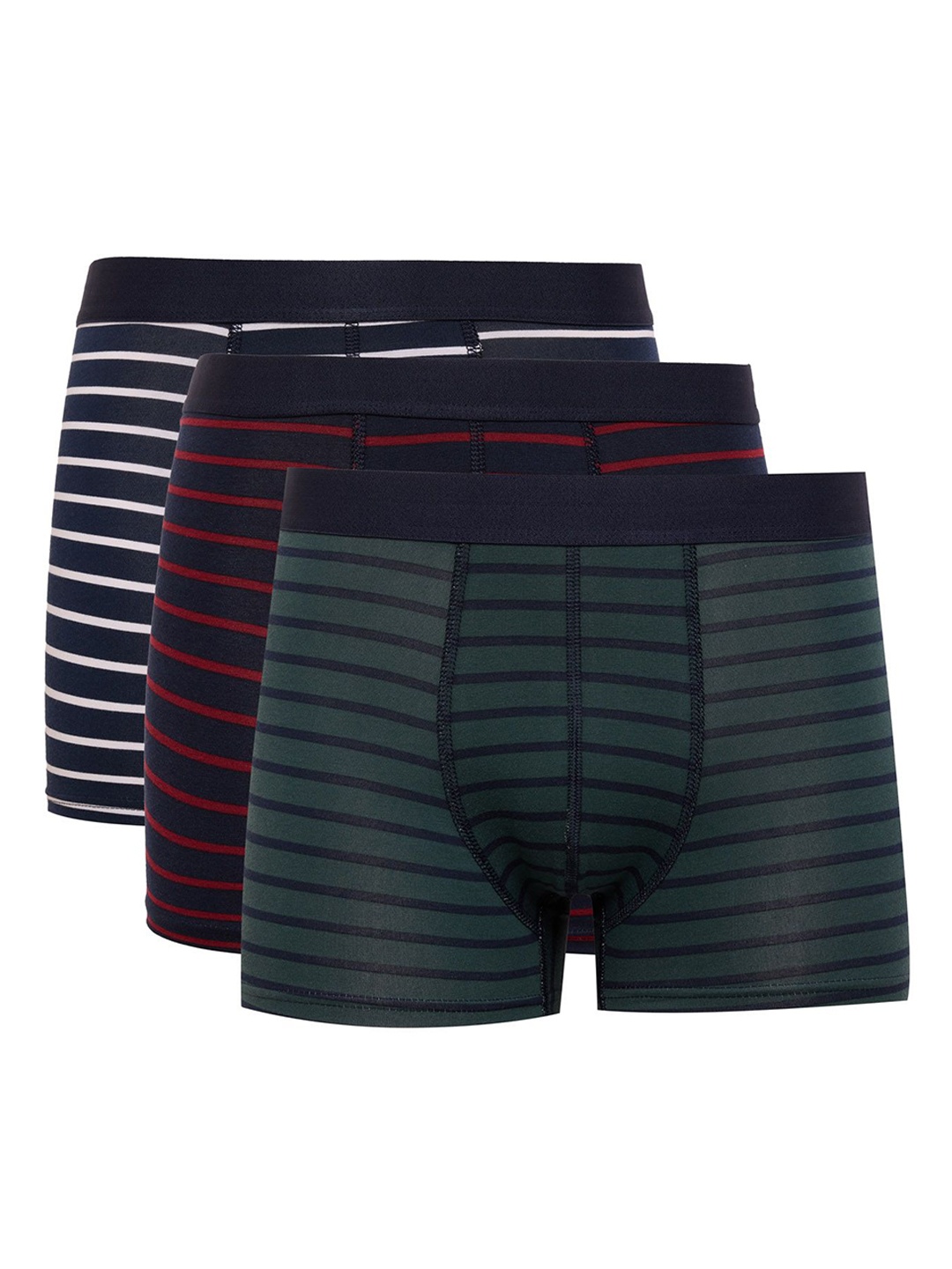 

Koton Men Pack Of 3 Striped Trunk 236121275, Navy blue