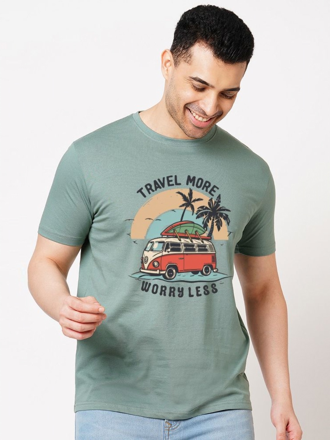 

Wear Your Opinion Men Graphic Printed Round Neck Cotton T-shirt, Sea green