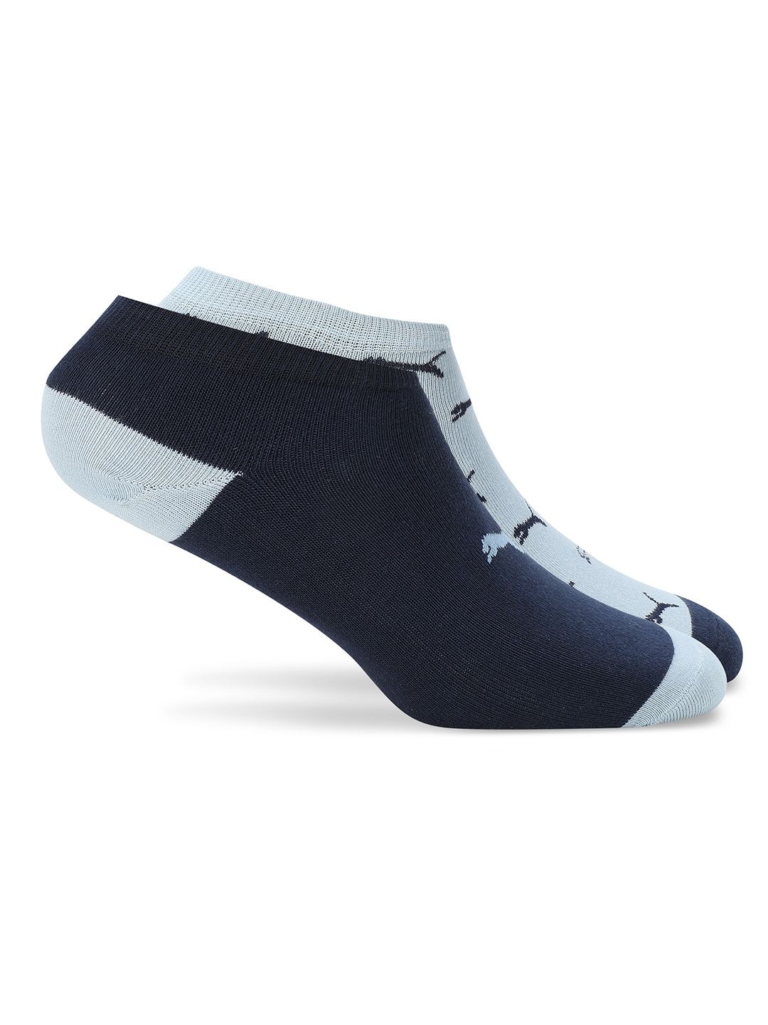 

PUMA Unisex Pack Of 2 Contrast Cotton Sneaker Socks, Blue