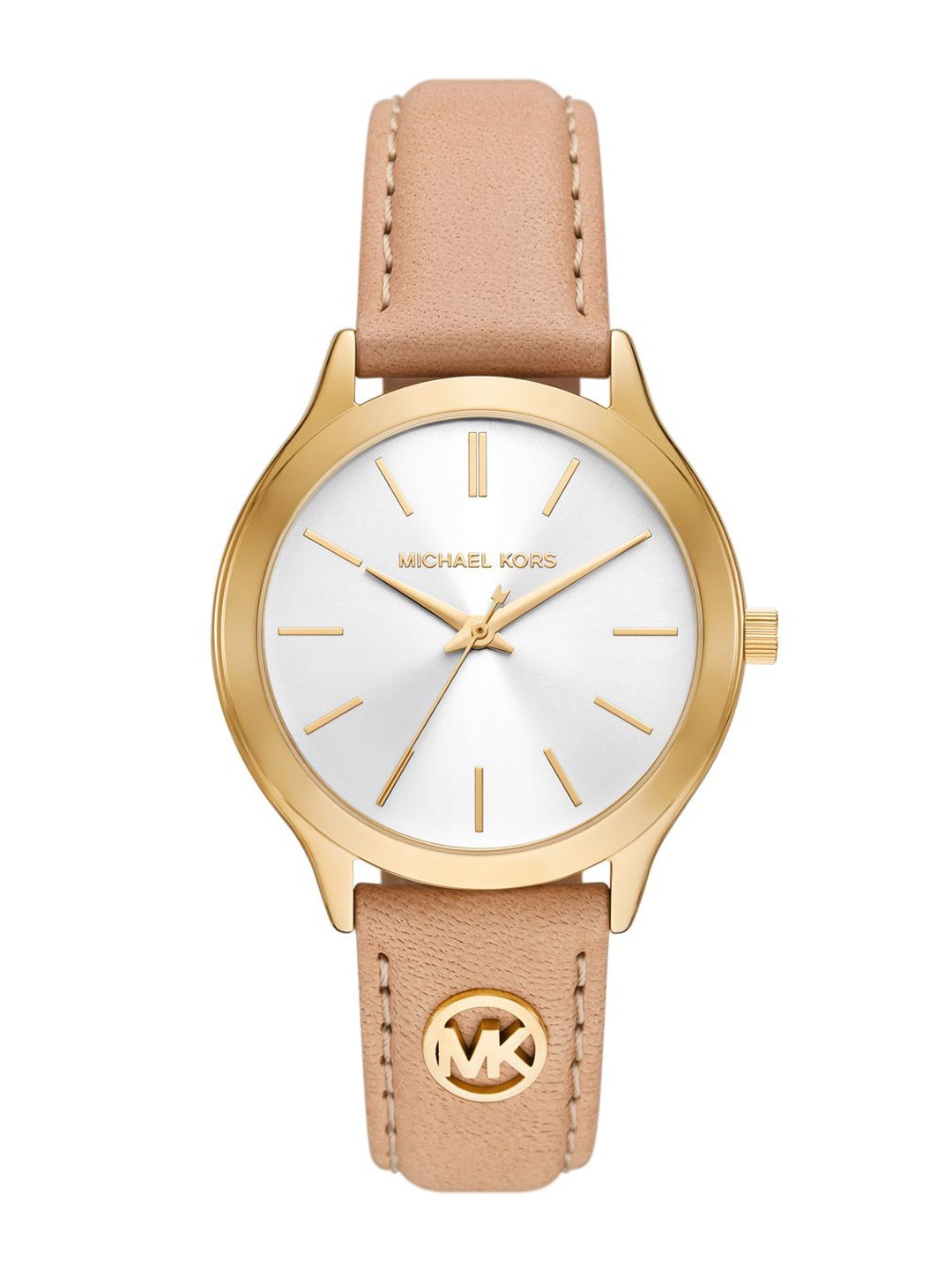 

Michael Kors Slim Runway Women Dial & Leather Straps Reset Time Analogue Watch MK7533, Silver
