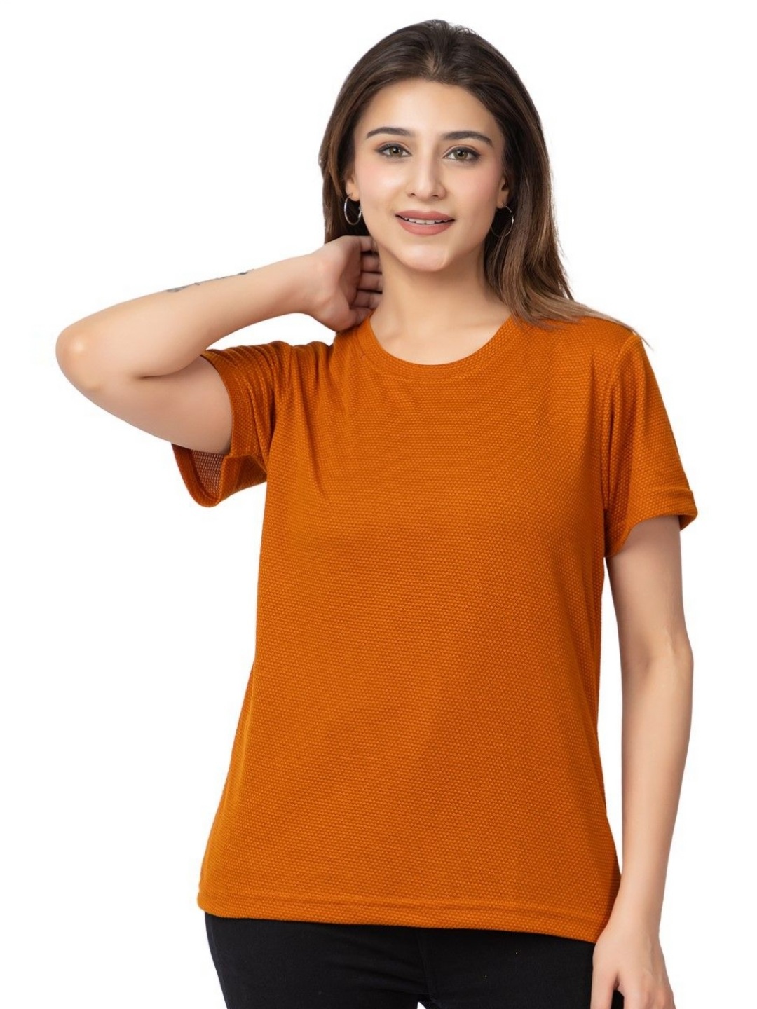 

HILFIRE REGION Women Oversized T-shirt, Rust