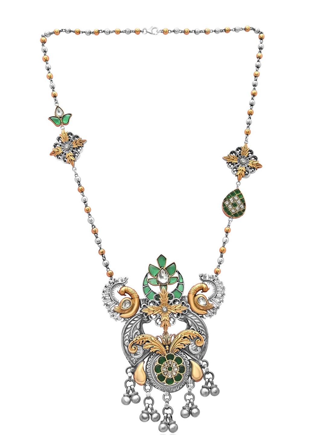 

925 SILLER Silver Rhodium-Plated Antique Necklace