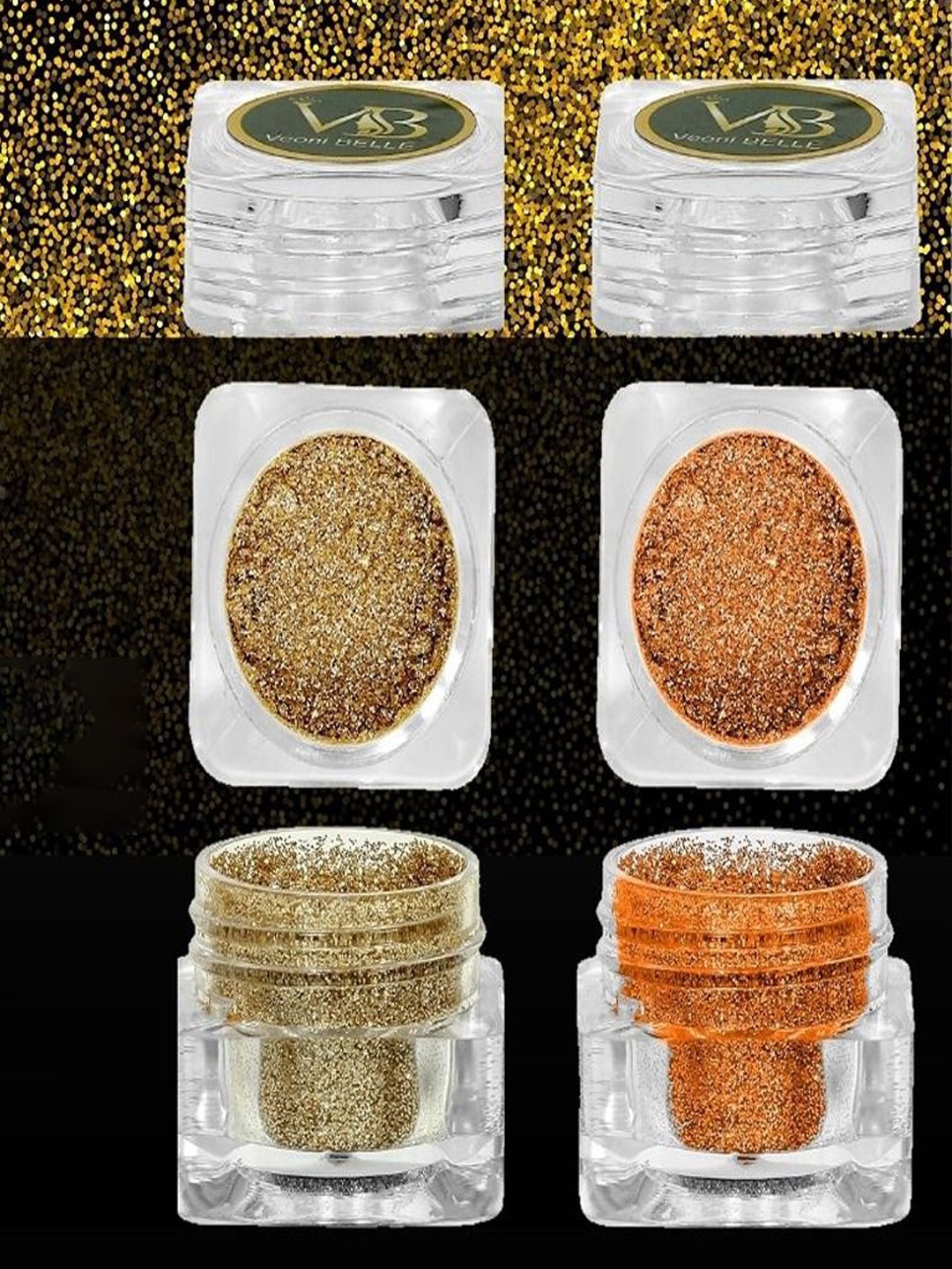 

Veoni BELLE Set Of 2 Loose Pigments HD Shimmer Eyeshadow- 5 g Each- Yellow & Gold, Multi