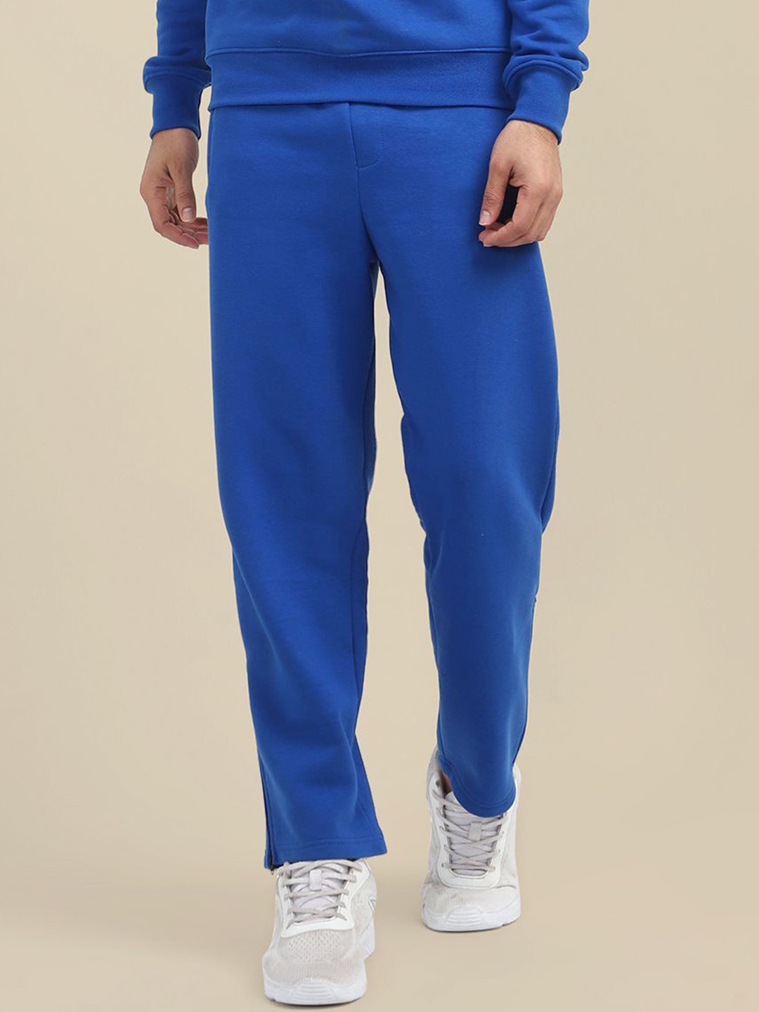 

AMSWAN Men Cotton Mid-Rise Track Pants, Blue