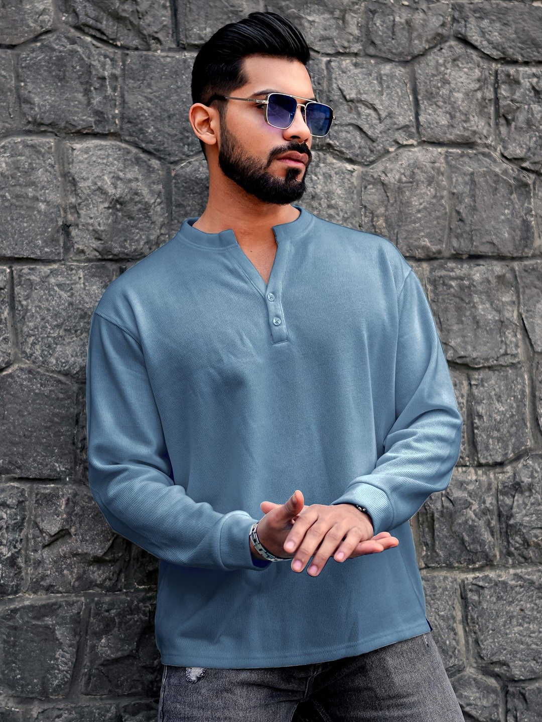 

Maniac Men Cotton Pullover Sweaters, Grey