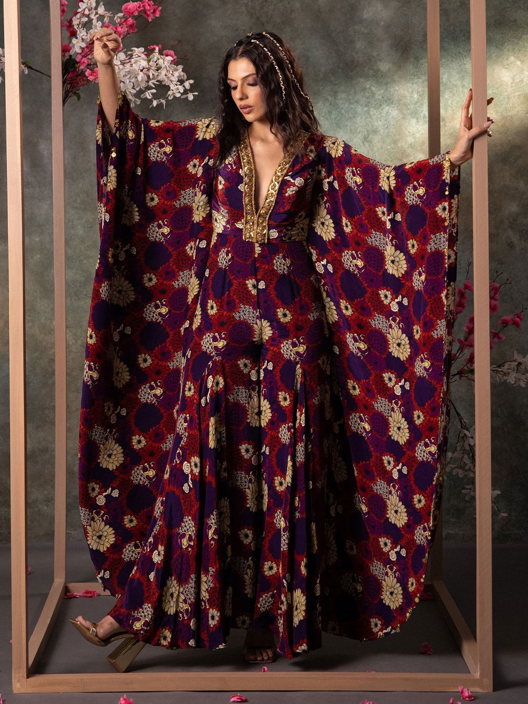 

Mehak Murpana Printed Basic Jumpsuit, Purple
