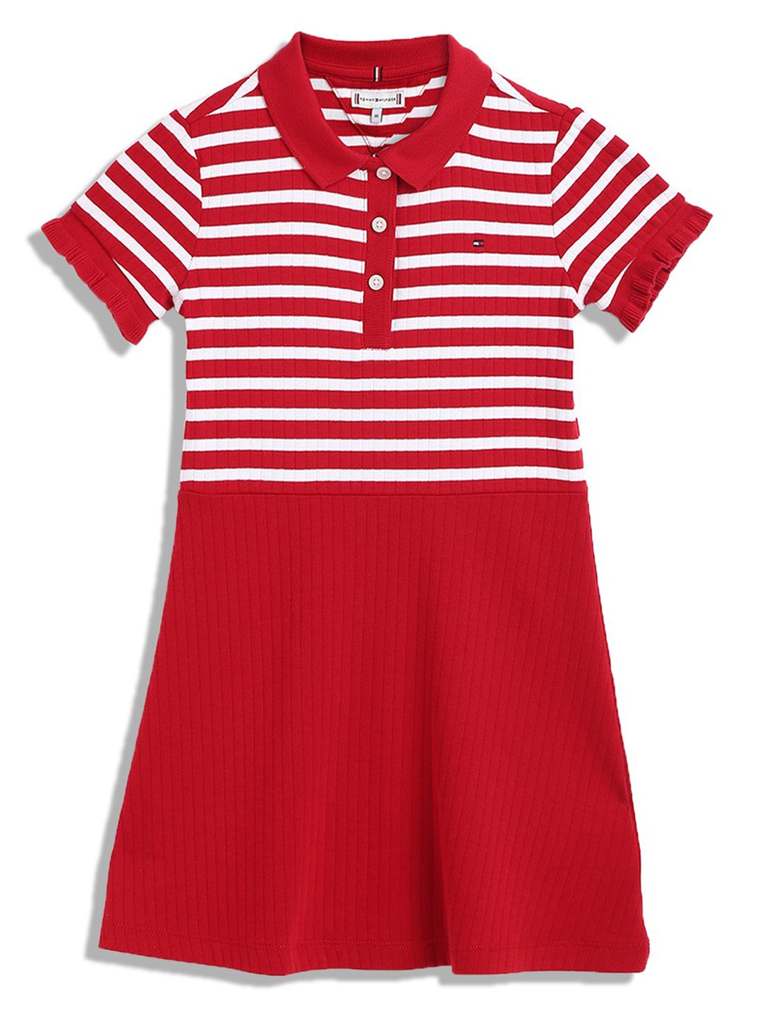 

Tommy Hilfiger Girls Striped A-Line Dress, Red