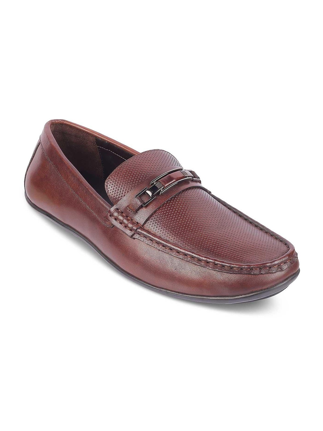 

Tresmode Men Leather Formal Loafers, Brown