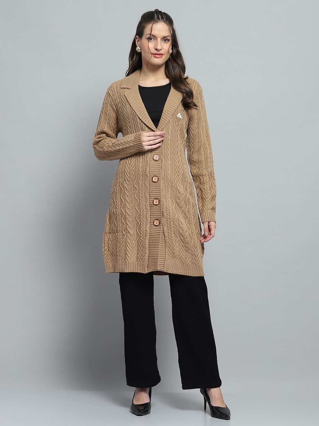 

Monte Carlo Women Woollen Longline, Brown