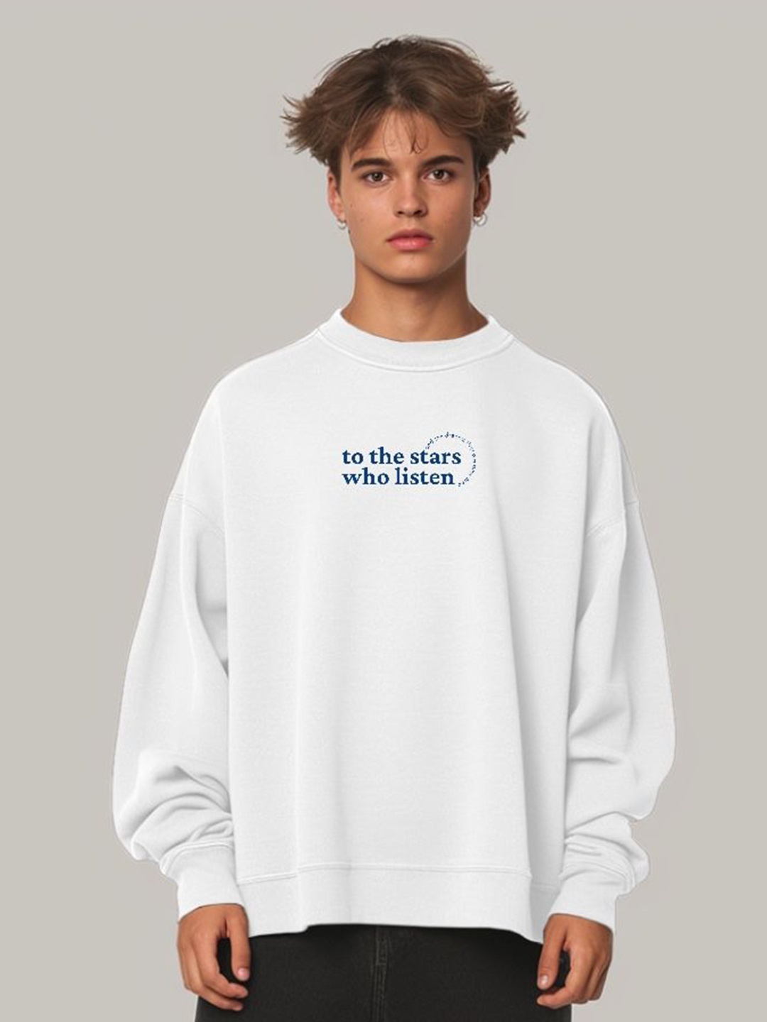 

TheBTclub Men Answered Dreams Sweatshirt, White
