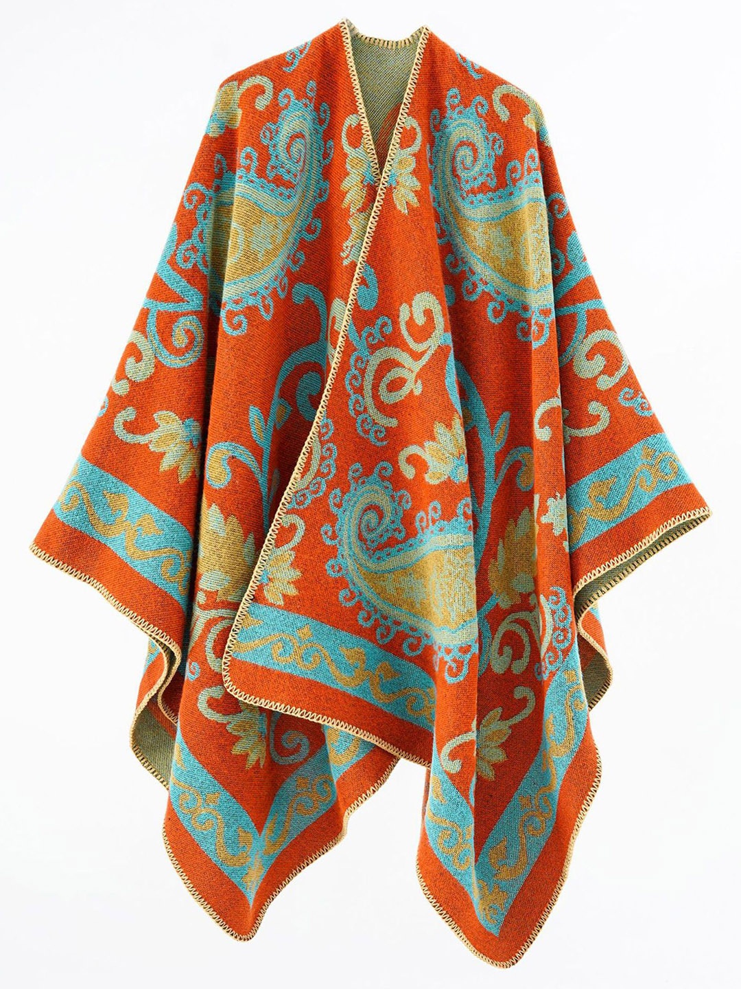 

LULU & SKY Women Printed Ethnic Shrug, Orange