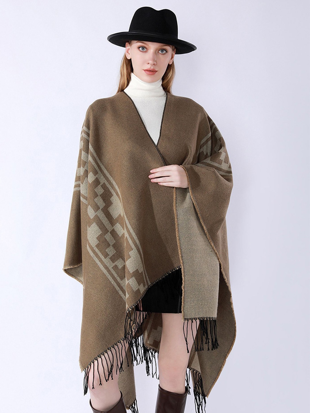 

LULU & SKY Women Shrug, Camel brown
