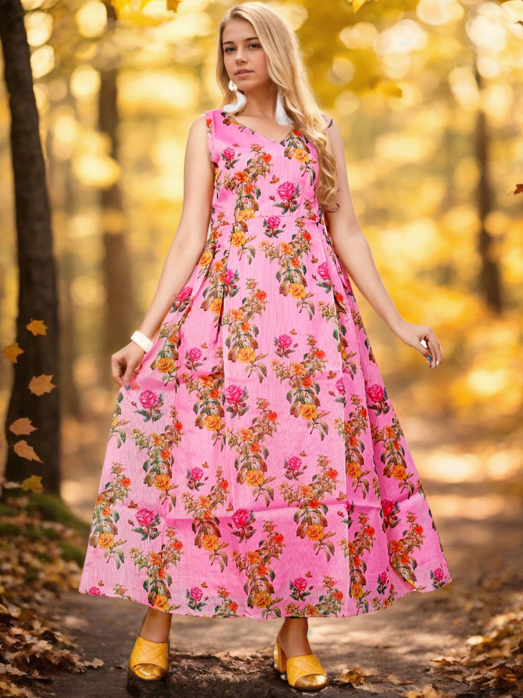 

Bucciato Private Limited Floral Print Maxi Dress, Pink