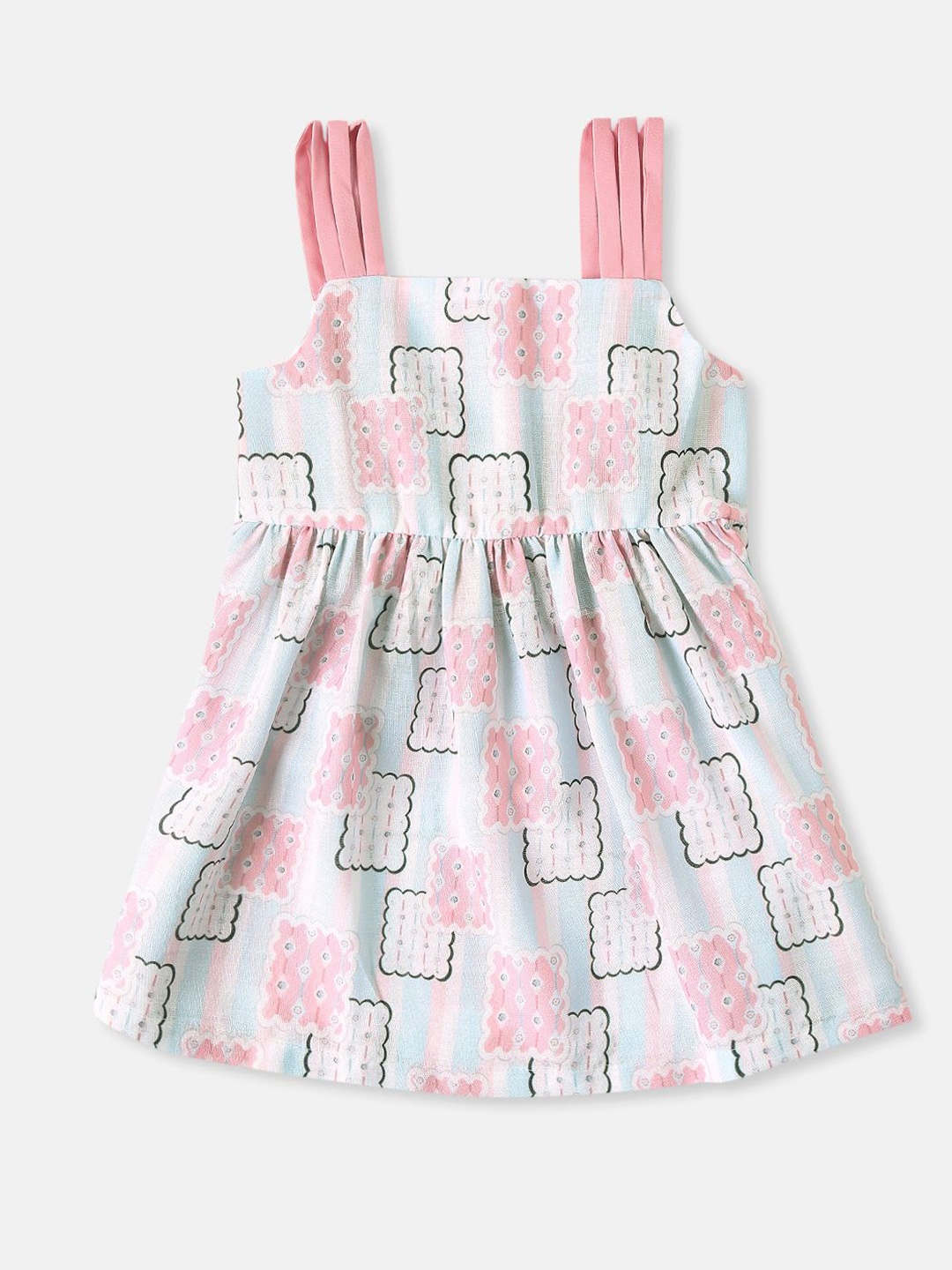 

Nauti Nati Print Fit & Flare Dress, Pink