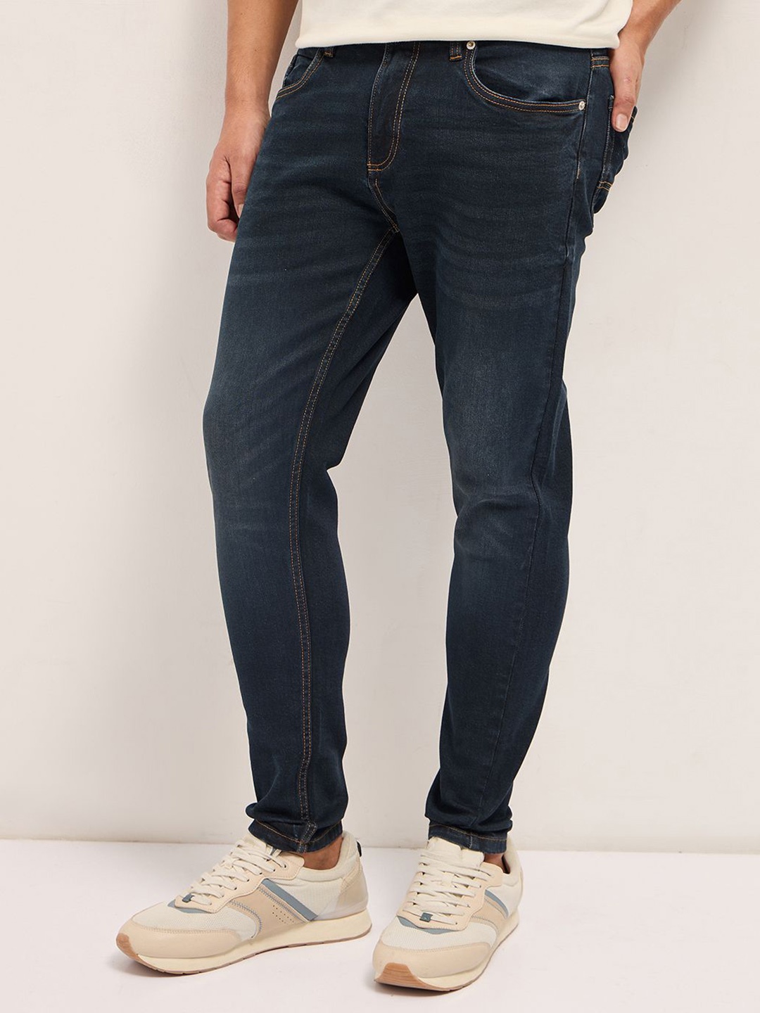 

THE BEAR HOUSE Men Skinny Fit Light Fade Stretchable Jeans, Blue