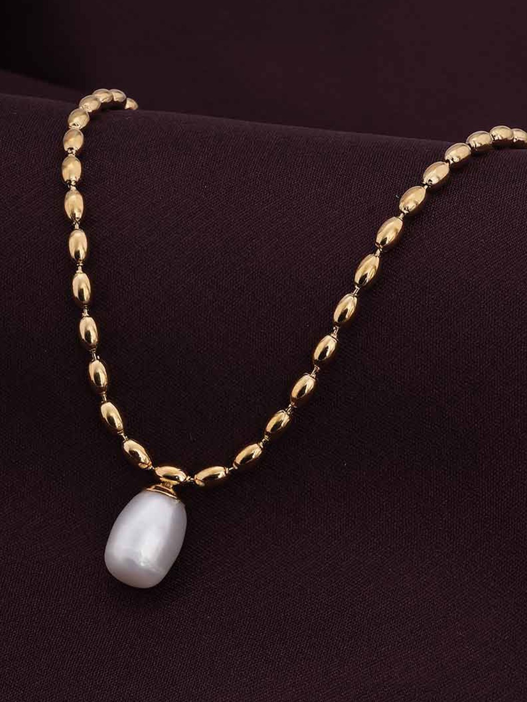 

PALMONAS Gold-Plated Pearl Seed Chain for Womens - Waterproof & Anti-Tarnish