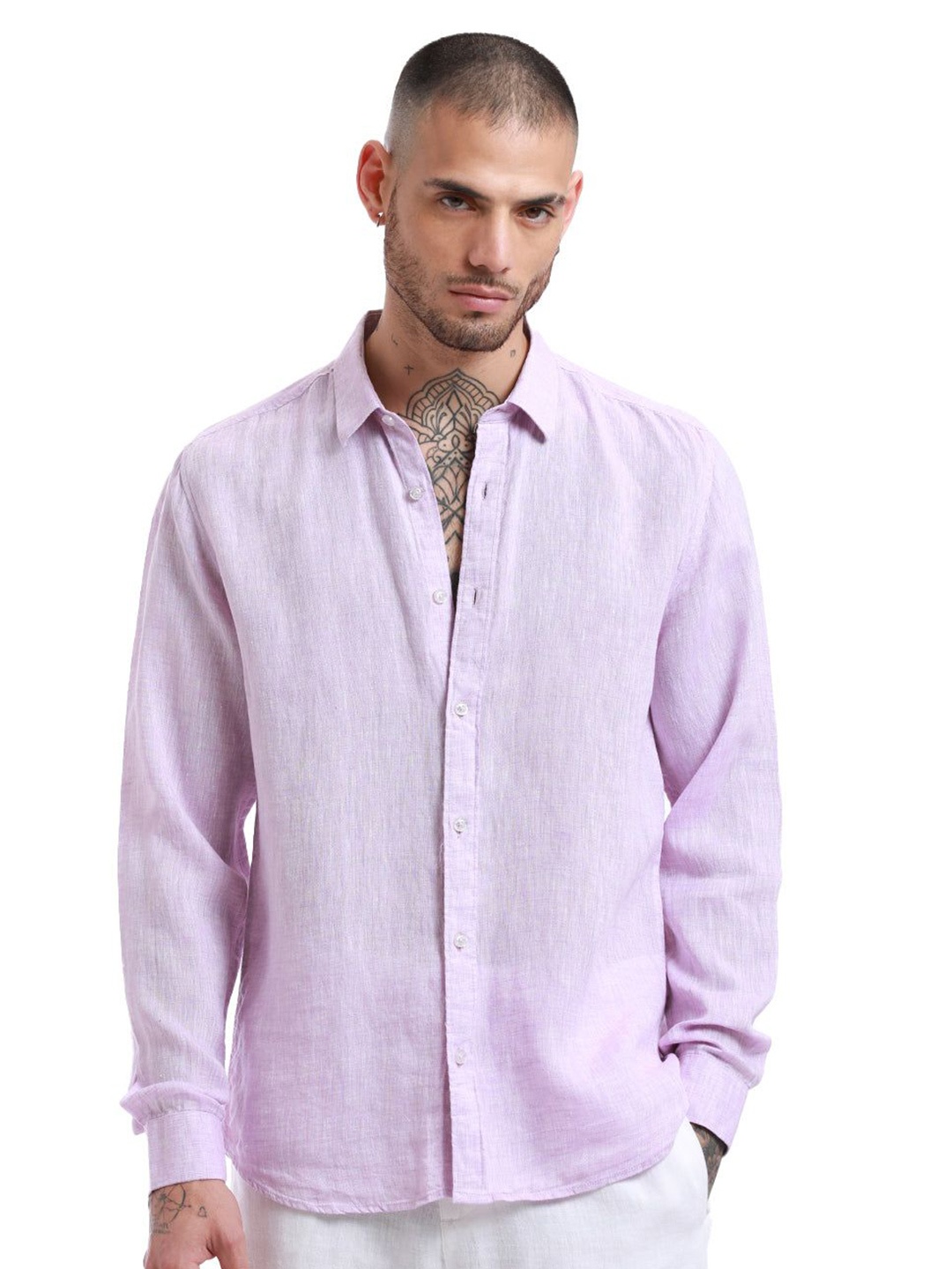 

Banana Club Men Relaxed Slim Fit Opaque Semiformal Shirt, Purple