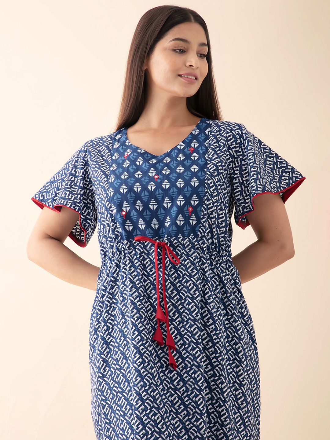 

Maybell Printed Maxi Nightdress, Blue