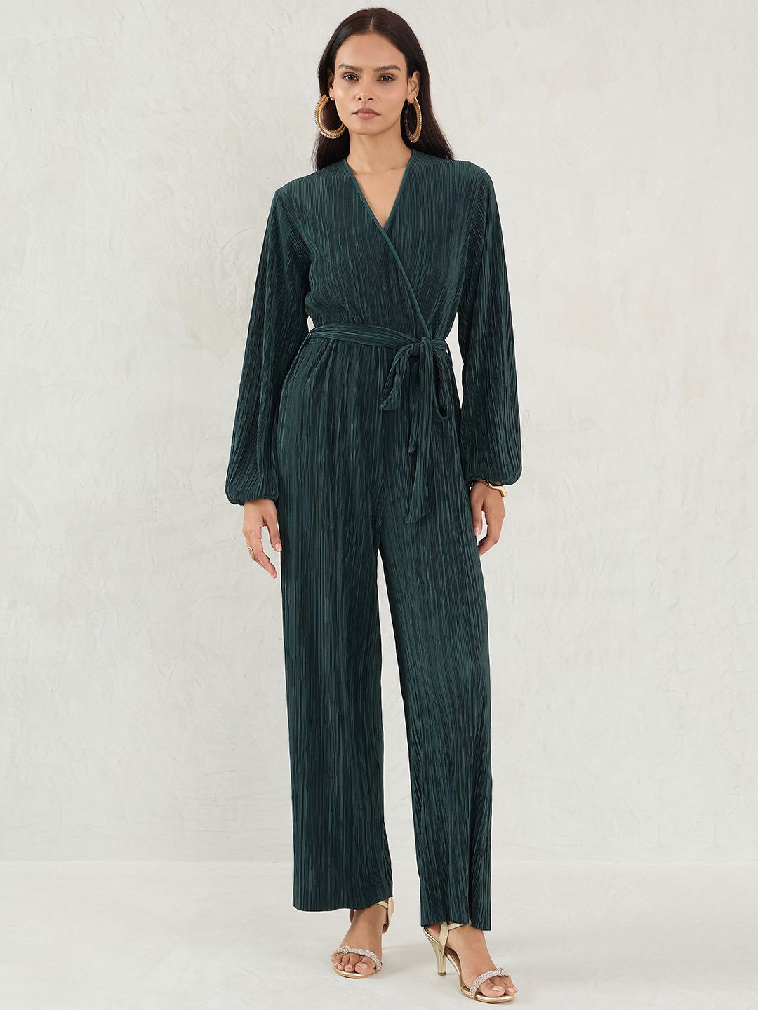 

FEMMELLA Women Long Sleeves Basic Jumpsuit, Green