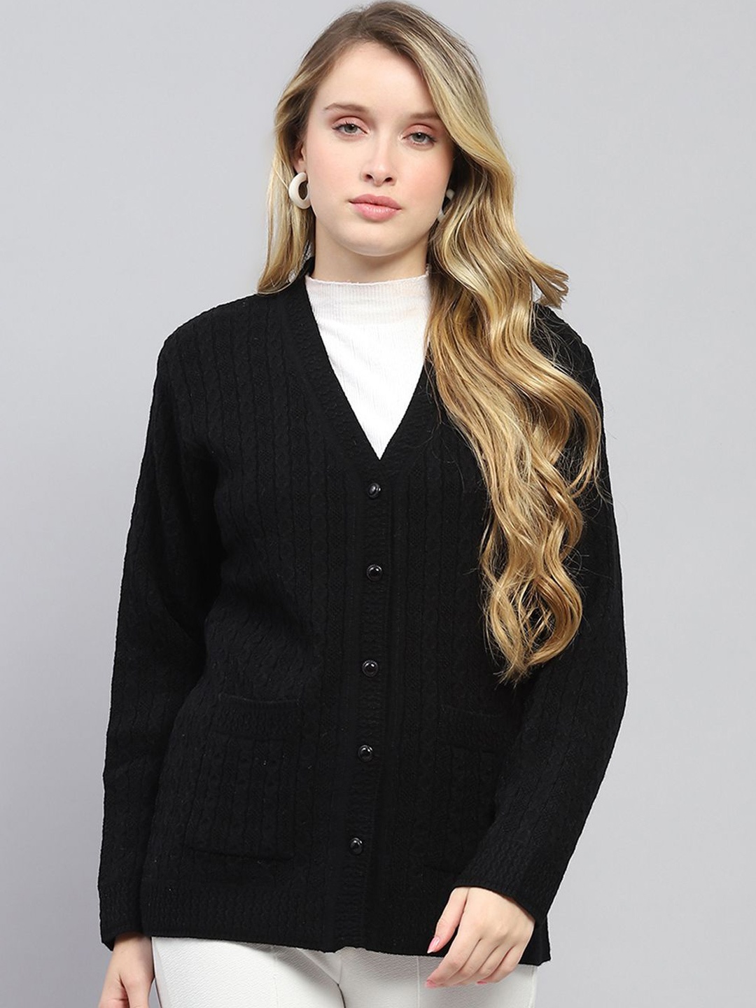 

Monte Carlo Women Woollen Cardigan, Black
