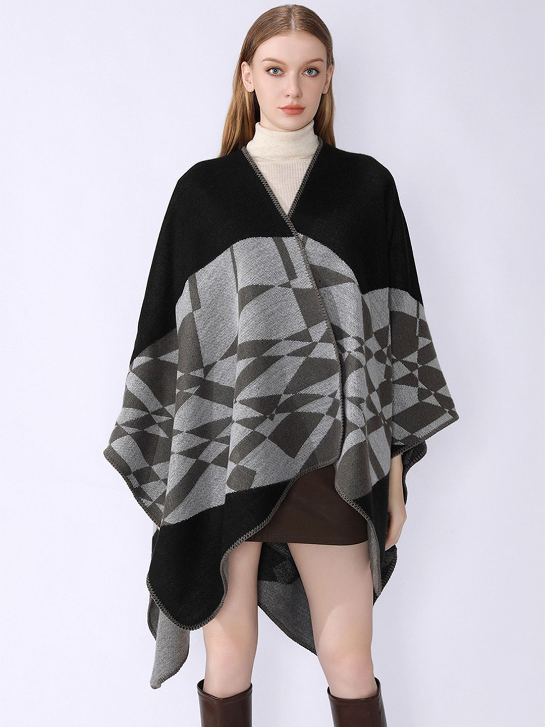 

LULU & SKY Women Shrug, Black