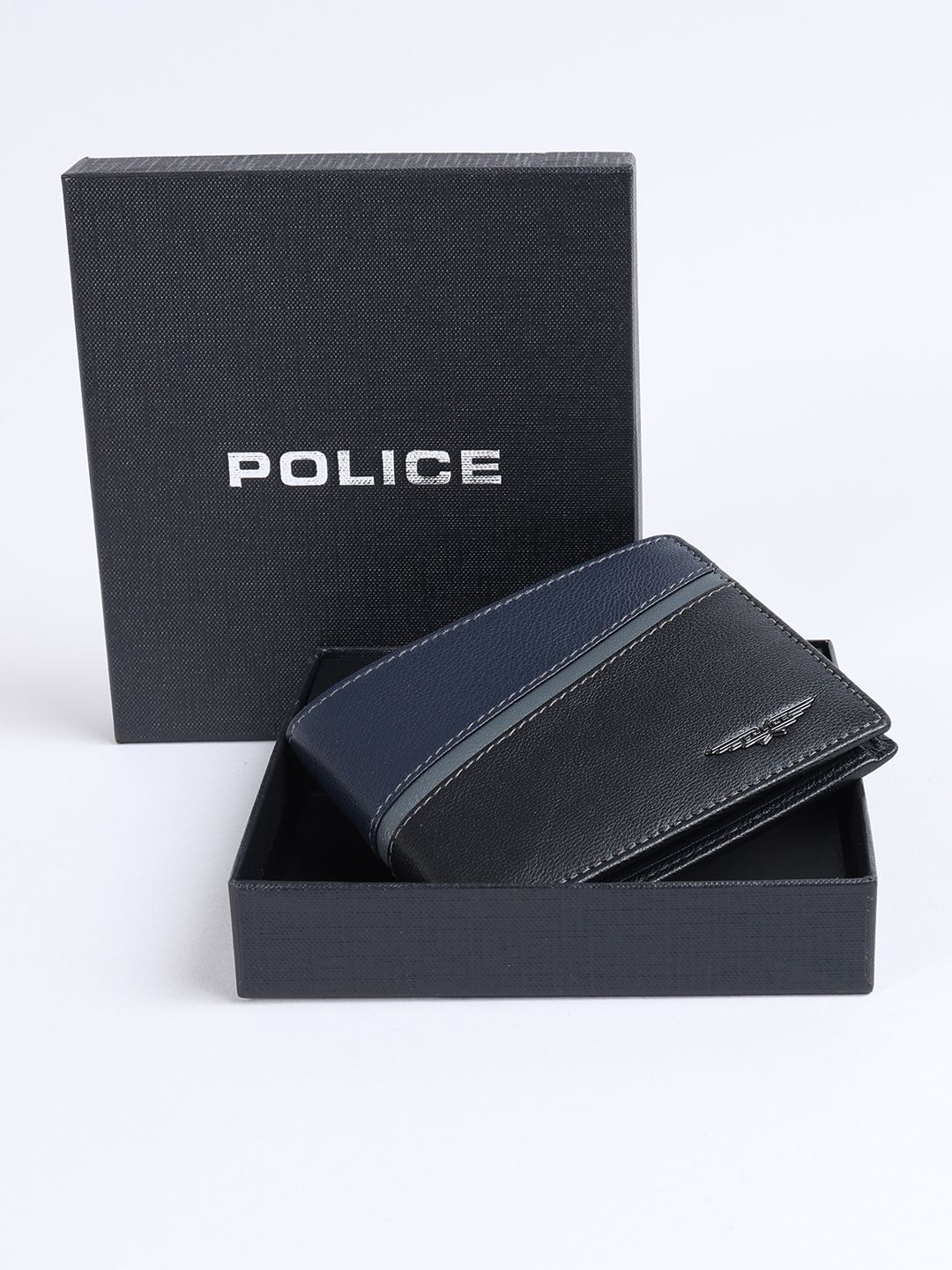 

Police Men Leather Two Fold Wallet, Navy blue