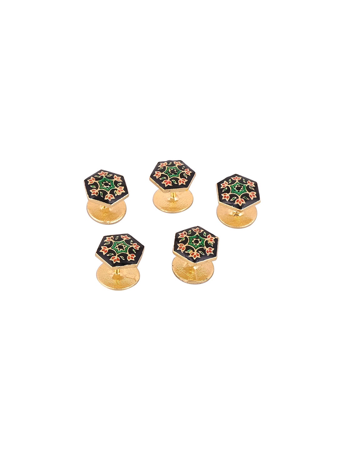 

House of Pataudi Set Of 5 Gold-Plated Kurta Button