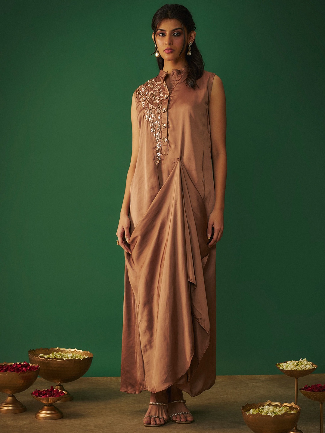 

Mehak Murpana Maxi Dress, Coffee brown