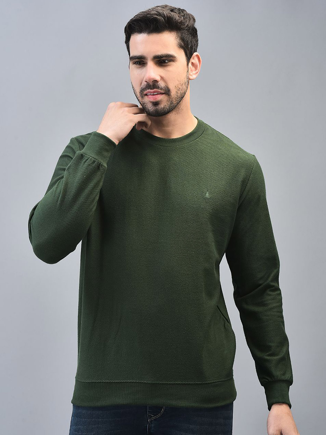 

CANOE Men Round Neck Sweatshirt, Green