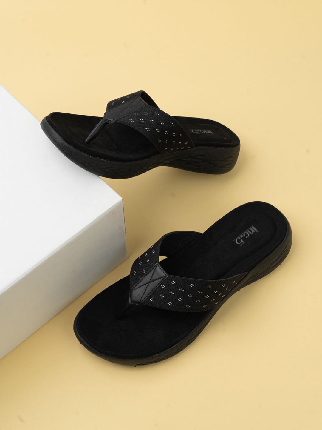 

Inc 5 Women Round Toe T-Strap Flats, Black