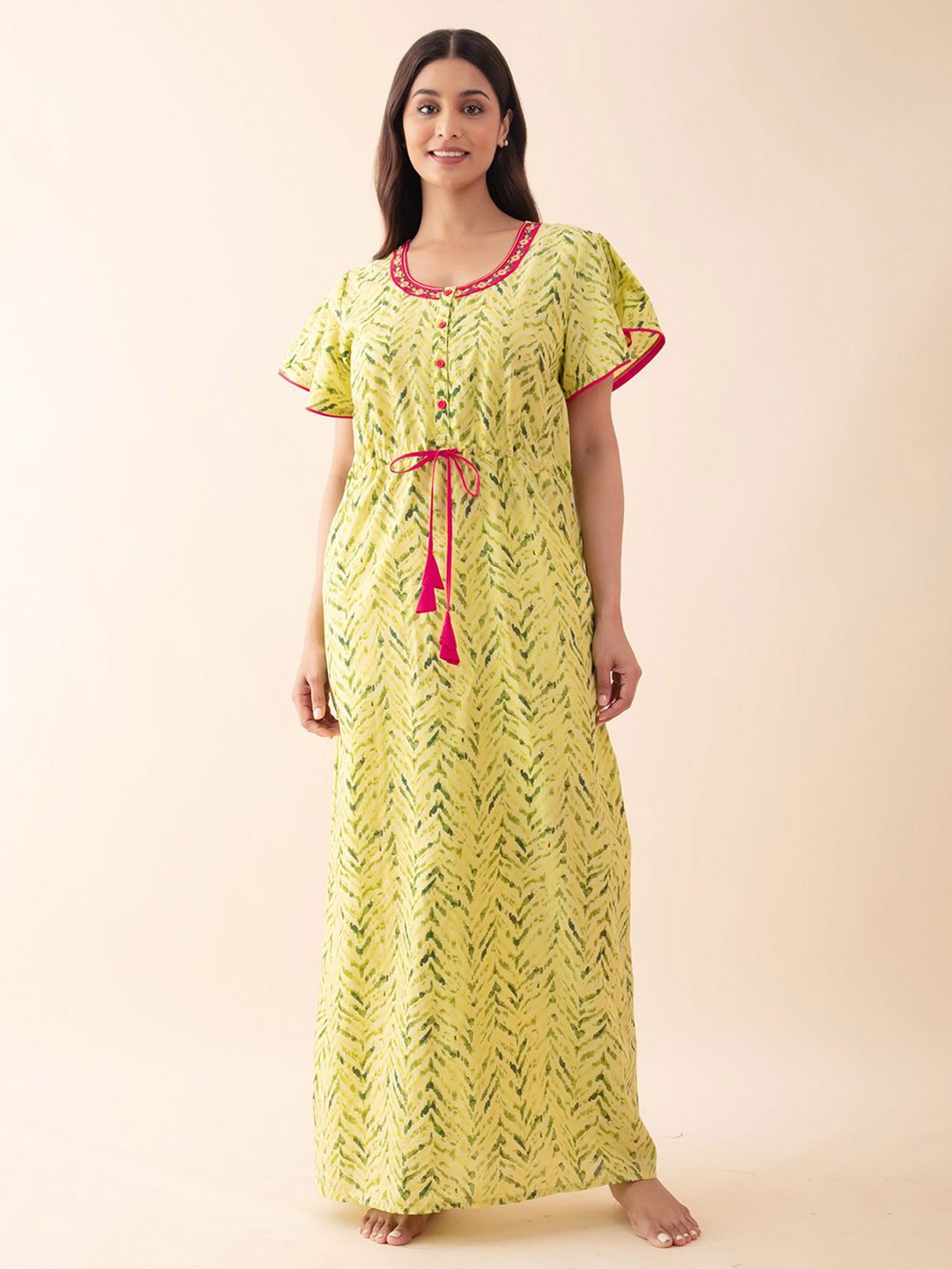 

Maybell Printed Maxi Nightdress, Green