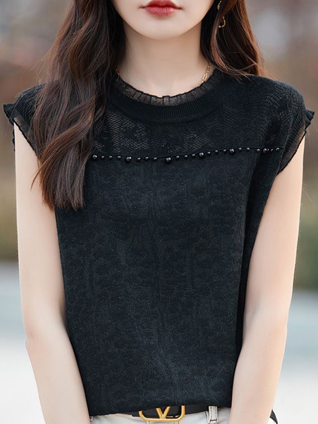 

StyleCast Women Round Neck Cotton Tank Top, Black
