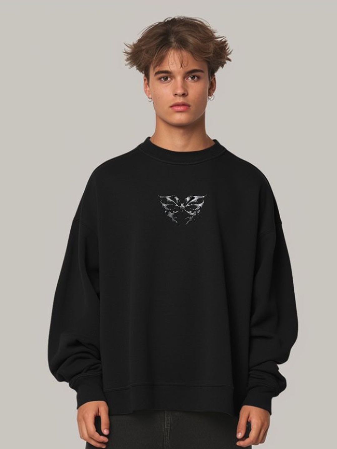 

TheBTclub Men Thylh Printed Sweatshirt, Black