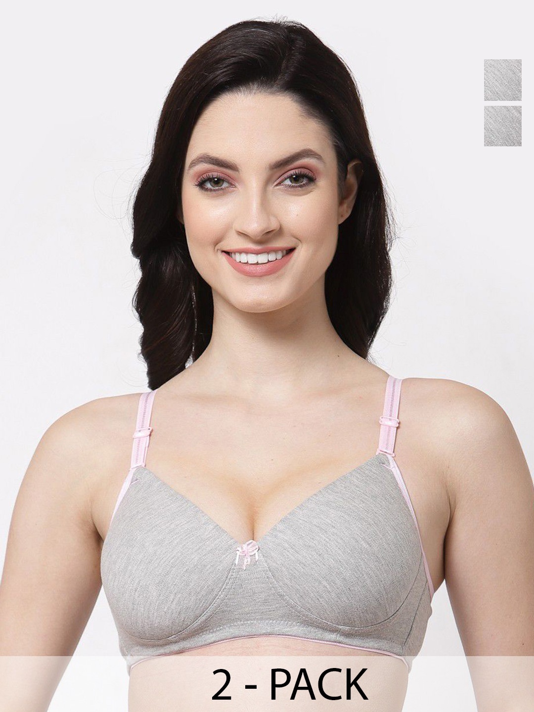 

SHYAM SONS FLAIR Women Pack Of 2 Full Coverage Lightly Padded Bra, Pink