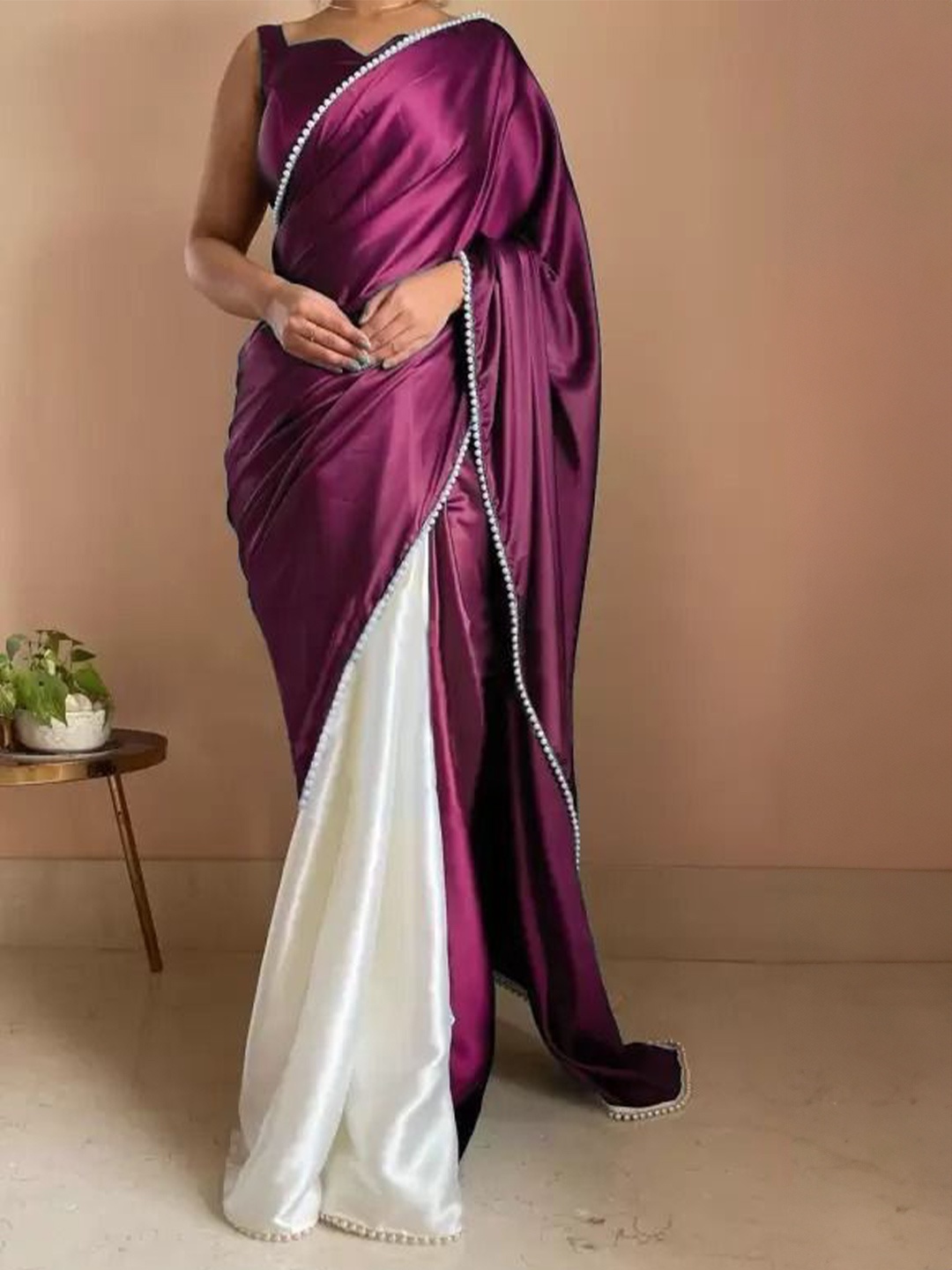 

Florence Satin Saree, Magenta