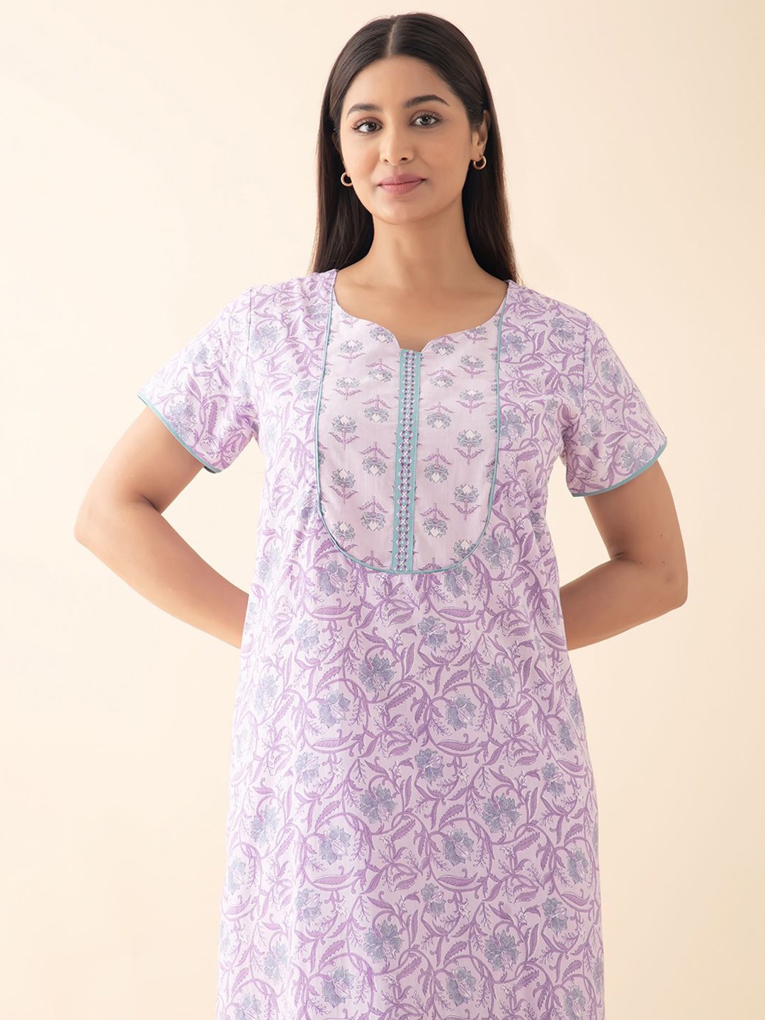 

Maybell Printed Maxi Nightdress, Purple