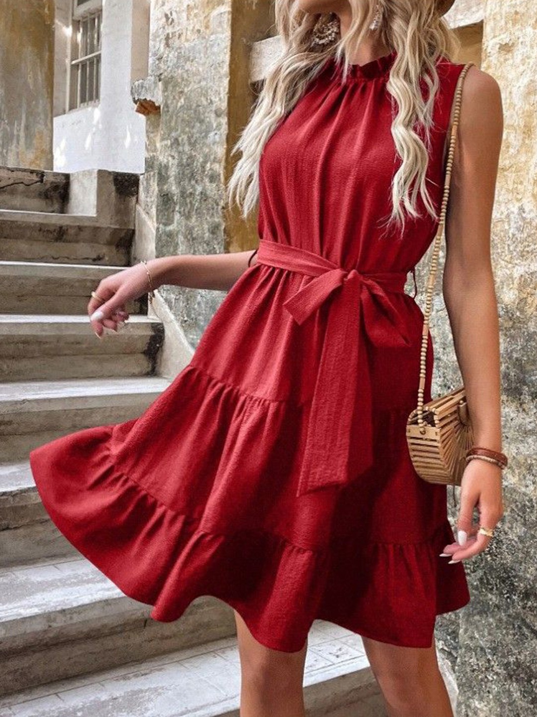 

StyleCast Satin A-Line Dress, Maroon