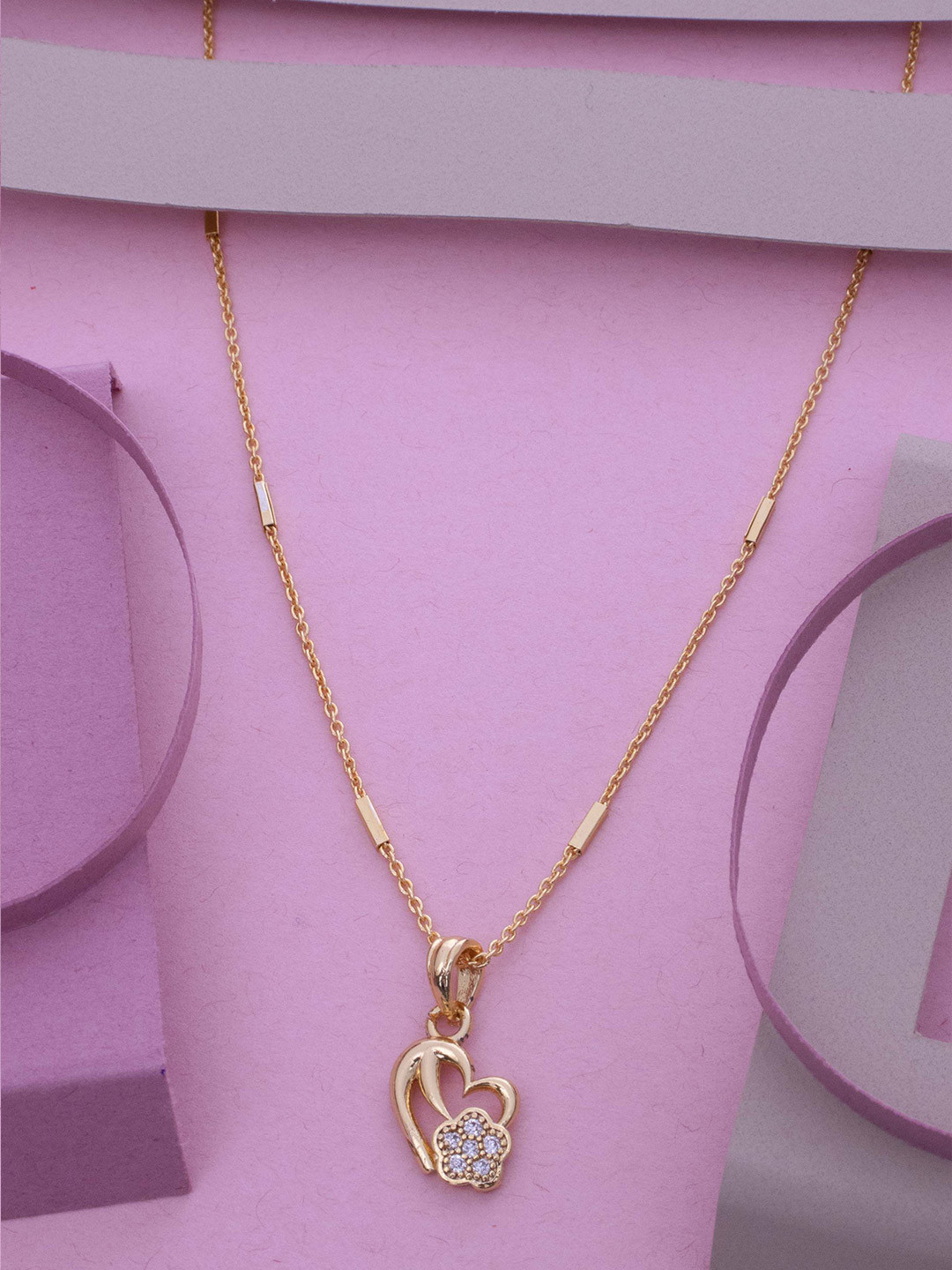 

Ramdev Art Fashion Jwellery Gold-Plated Stones Studded Pendant With Chain