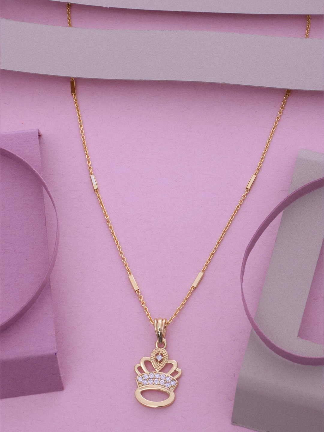 

Ramdev Art Fashion Jwellery Gold-Plated Pendant With Chain