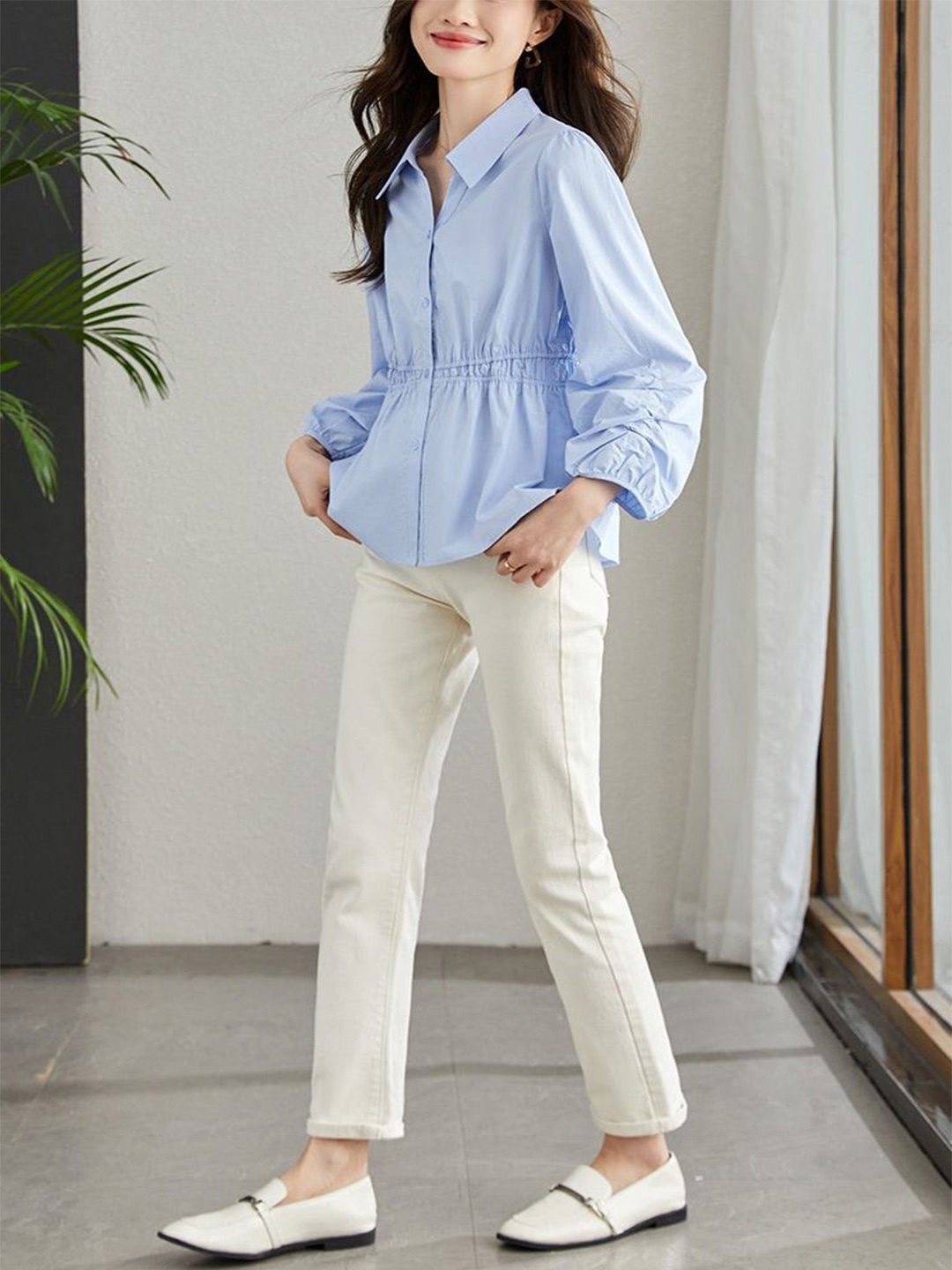 

StyleCast Women Cotton Shirt Style Top, Blue