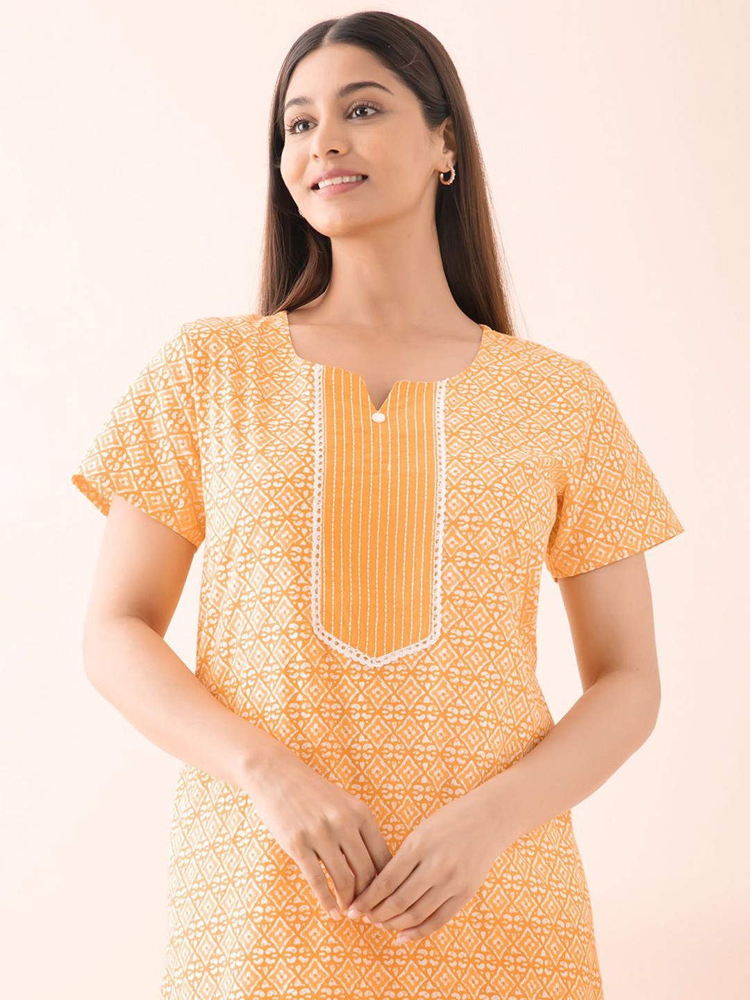 

Maybell Printed Maxi Nightdress, Yellow