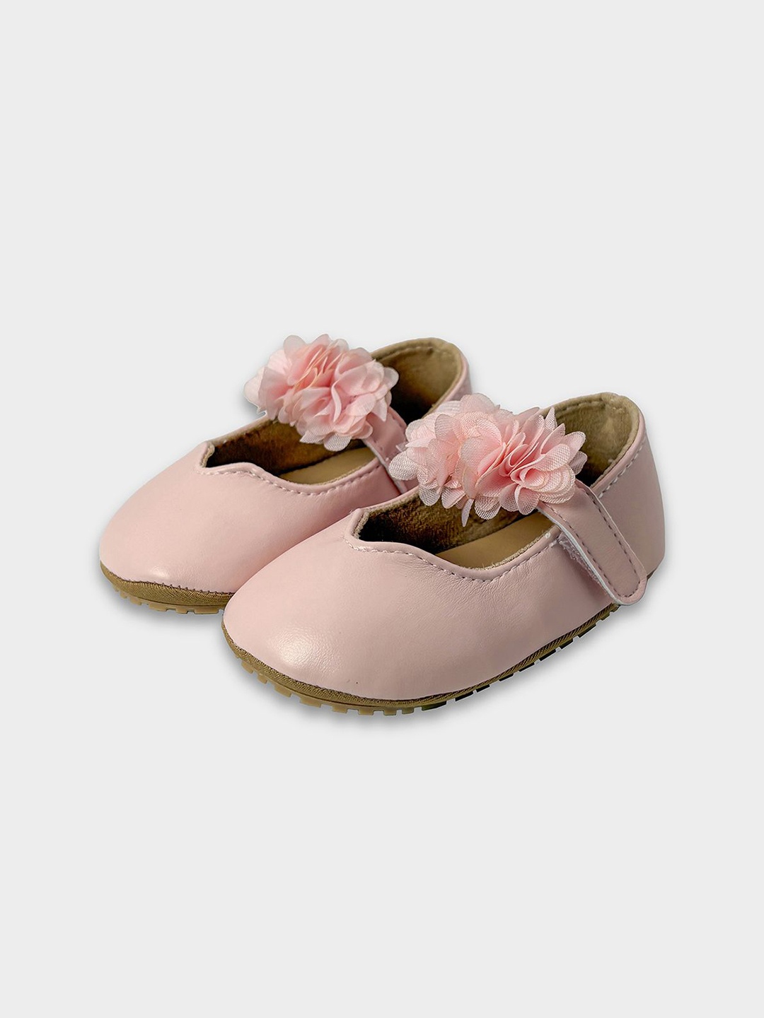 

MiArcus Girls PU Solid & Flower Design Booties- Pink