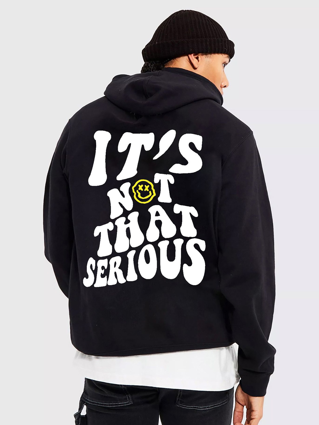 

zentik Men Printed Hooded Sweatshirt, Black